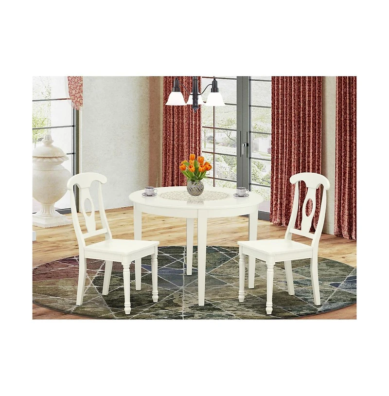 East West Furniture Dining Room Set Linen White