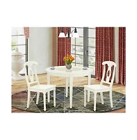 East West Furniture Dining Room Set Linen White
