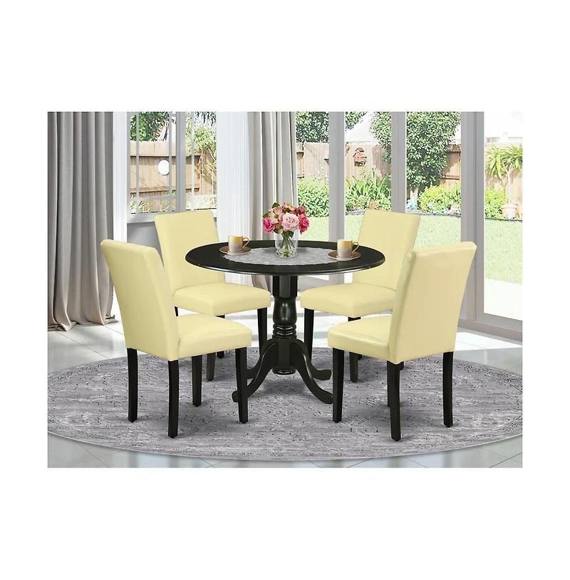East West Furniture Dining Room Set Black