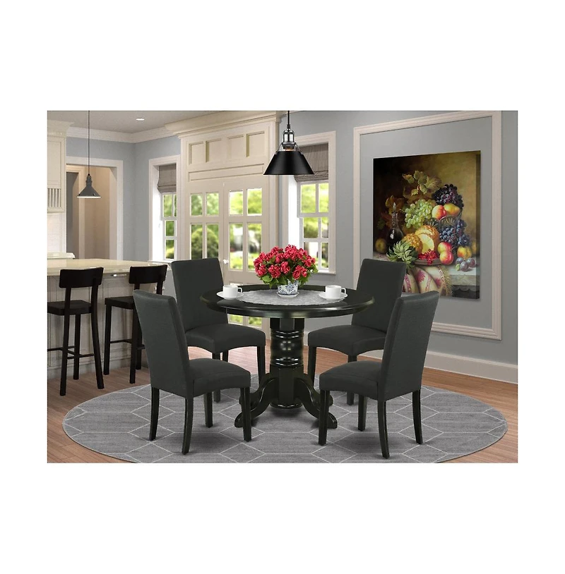 East West Furniture Dining Room Set Black