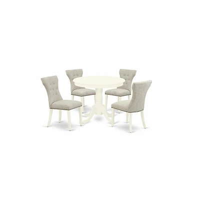 East West Furniture Dining Room Set Linen White