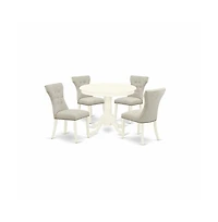 East West Furniture Dining Room Set Linen White