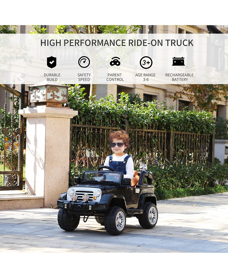 Dual 6V Electric Outdoor Off-Road Kids Ride-On Toy Jeep Truck Remote Control MP3
