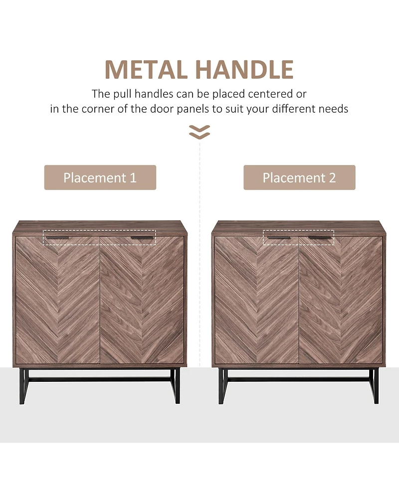 Homcom Double Door Storage Cabinet w/ Adjustable Shelf Sideboard Console Table