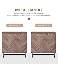 Homcom Double Door Storage Cabinet w/ Adjustable Shelf Sideboard Console Table