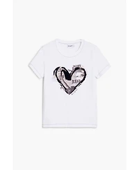 Desigual Women's Newspaper heart T-shirt