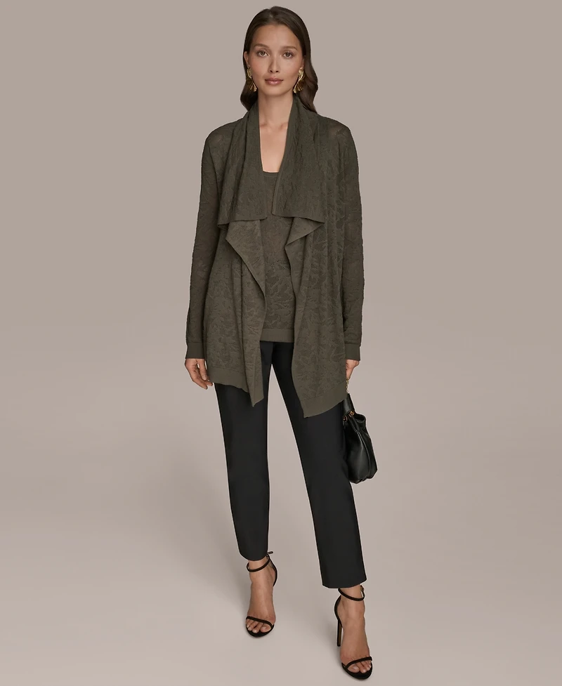 Donna Karan New York Women's Long-Sleeve Open Angle Hem Cardigan Sweater
