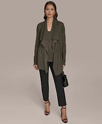 Donna Karan New York Women's Long-Sleeve Open Angle Hem Cardigan Sweater