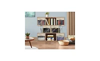 Sorbus Inch 6 Pack Collapsible Fabric Storage Bins with Clear Window - for Organizing Clothes, Toys, Books, Shelves