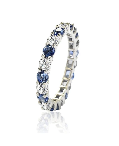 Suzy Levian Sapphire & Created White Alternating Eternity Band Ring