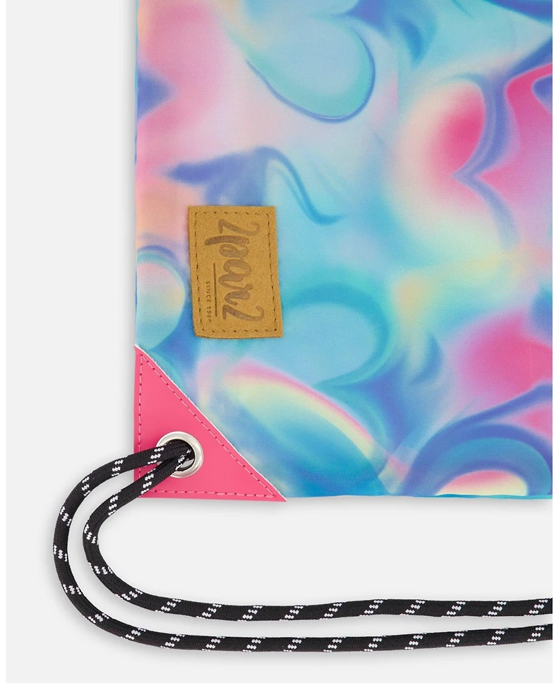 Deux par Deux Girl Drawstring Bag Rainbow Heart Print - Toddler|Child