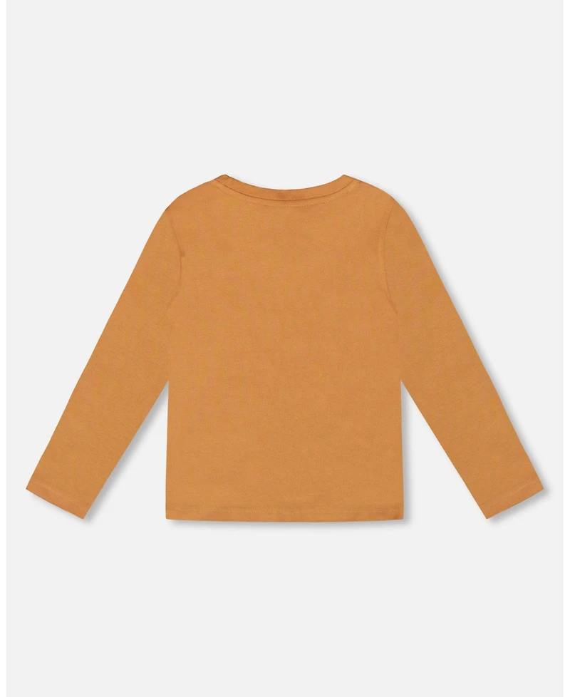 Deux par Baby Boy Cotton Long Sleeve T-Shirt Cashew Brown
