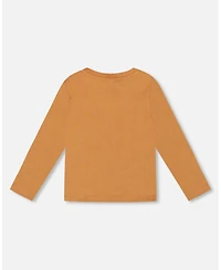 Deux par Baby Boy Cotton Long Sleeve T-Shirt Cashew Brown
