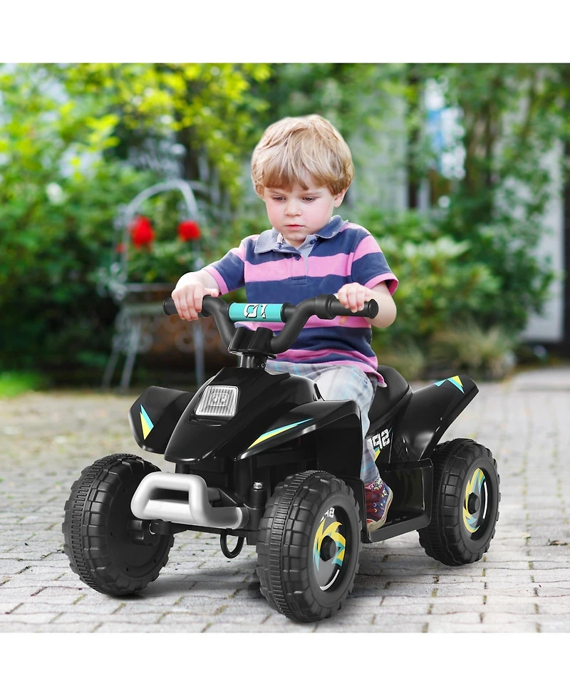 6V Kids Electric Atv 4-Wheel Ride-On Toy - Black