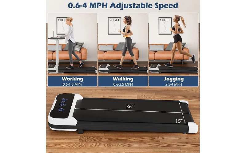 Akiudex 2.5HP Under Desk Treadmill with Remote Control and 3 Countdown Modes