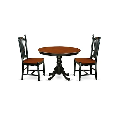 East West Furniture Dining Room Set Black & Cherry