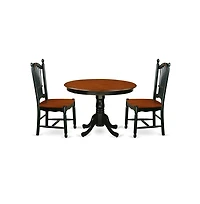 East West Furniture Dining Room Set Black & Cherry