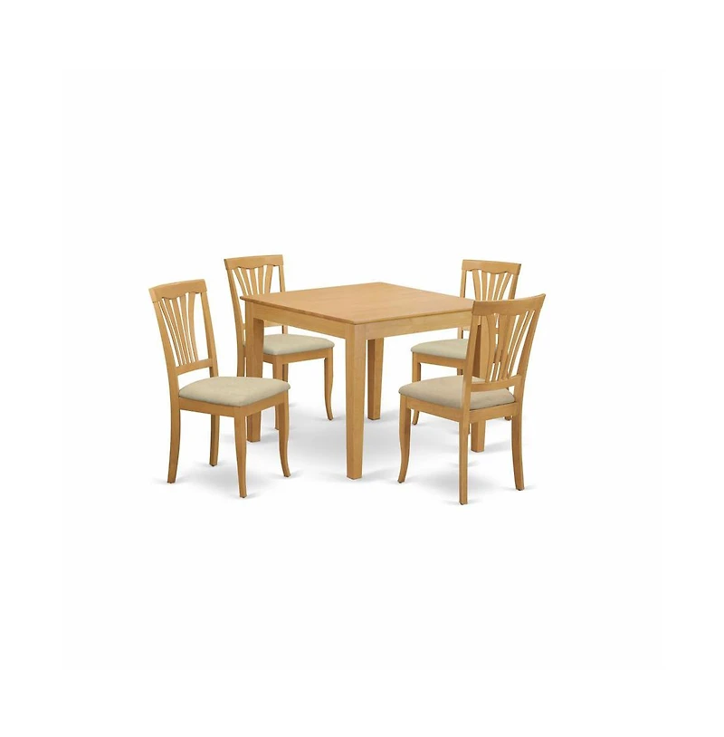 East West Furniture 5 Pc Kitchen Table set - Kitchen dinette Table and 4 Dining Chairs