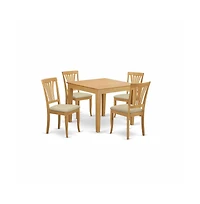 East West Furniture 5 Pc Kitchen Table set - Kitchen dinette Table and 4 Dining Chairs