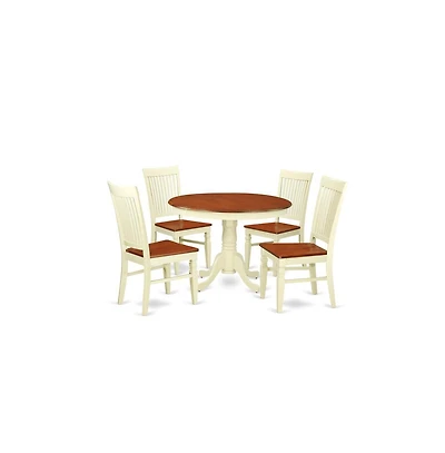 East West Furniture Dining Room Set Buttermilk & Cherry