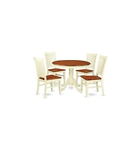 East West Furniture Dining Room Set Buttermilk & Cherry