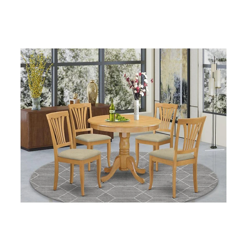 East West Furniture 5 Pc Dinette Table set - Kitchen dinette Table and 4 Kitchen Chairs