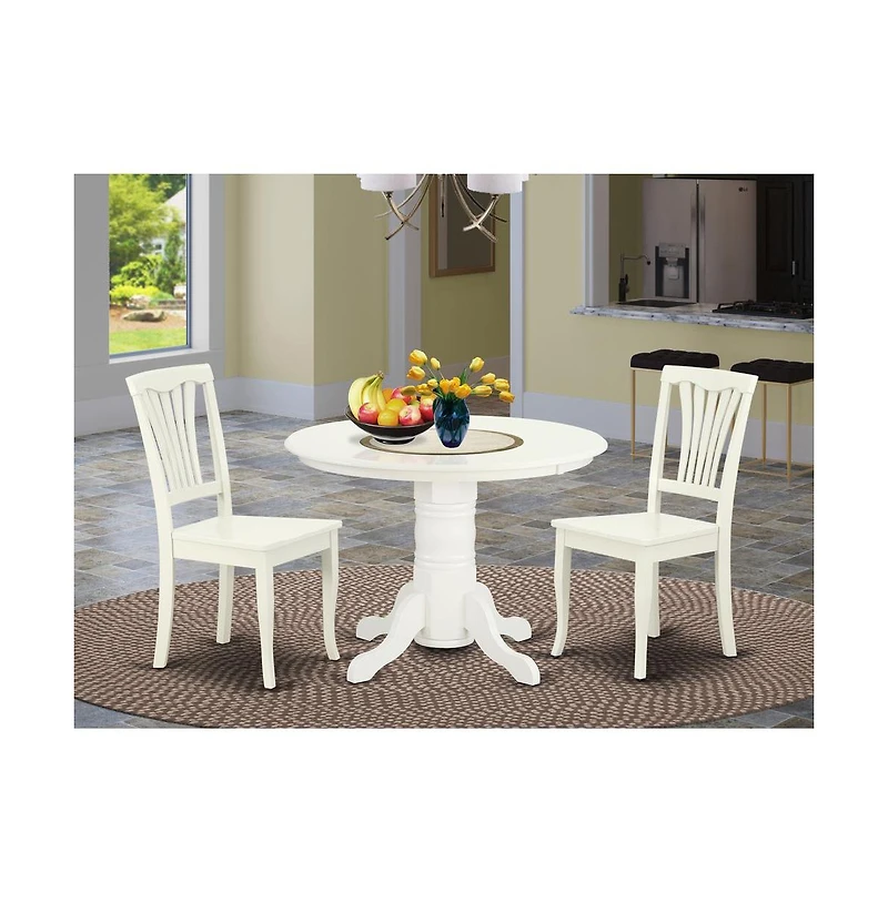 East West Furniture Dining Room Set Linen White