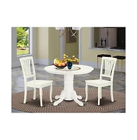 East West Furniture Dining Room Set Linen White