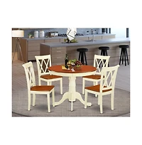 East West Furniture Dining Room Set Buttermilk & Cherry