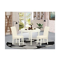 East West Furniture Dining Room Set Linen White