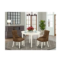 East West Furniture Dining Room Set Linen White