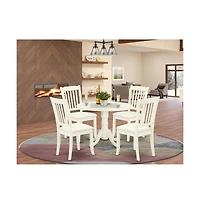 East West Furniture Dining Room Set Linen White