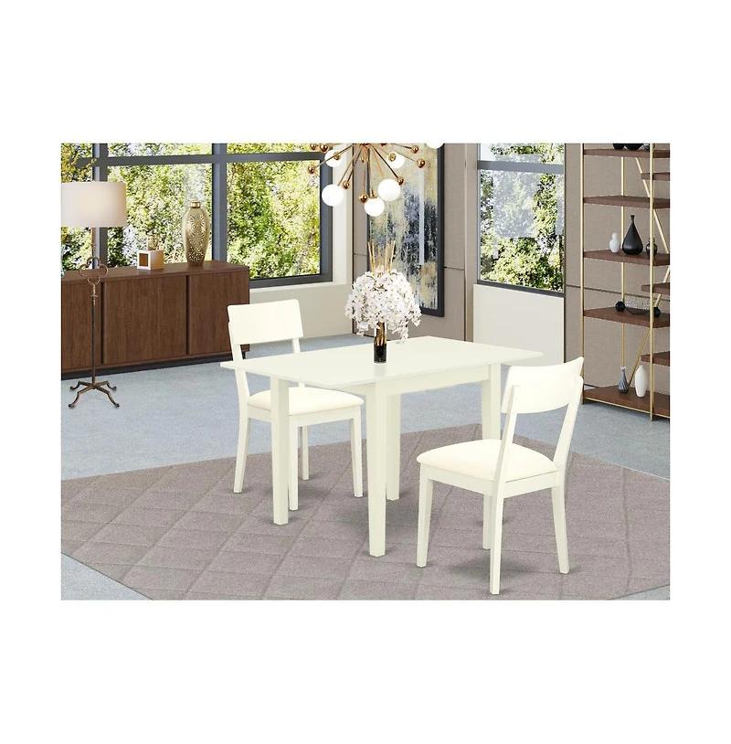 East West Furniture Dining Room Set Linen White