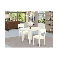 East West Furniture Dining Room Set Linen White