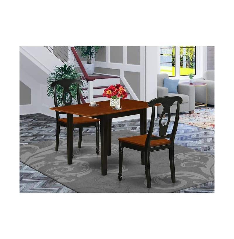 East West Furniture Dining Room Set Black & Cherry