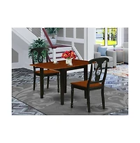 East West Furniture Dining Room Set Black & Cherry