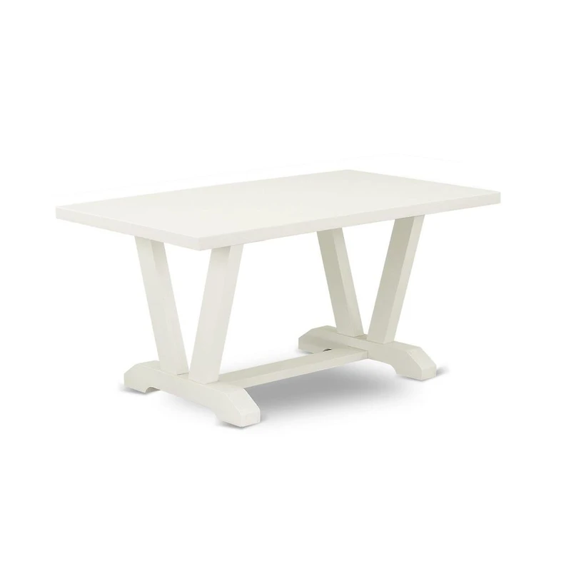 East West Furniture 5-Piece Awesome Dining Set a Superb Linen White dining table Top and 4