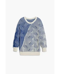 Desigual Girls's Textured striped sweater