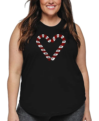La Pop Art Plus Candy Canes Word Tank Top