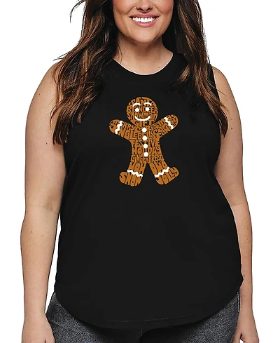 La Pop Art Plus Gingerbread Word Tank Top