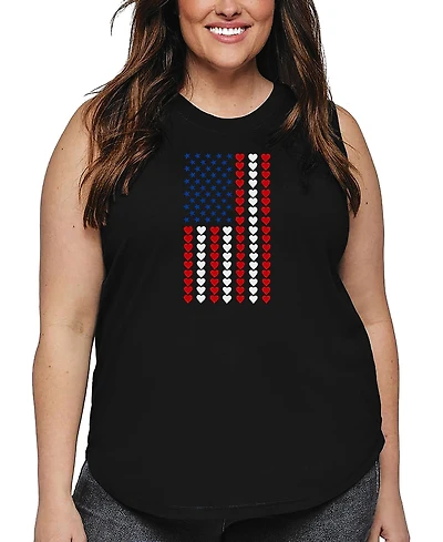 La Pop Art Plus Heart Flag Word Tank Top