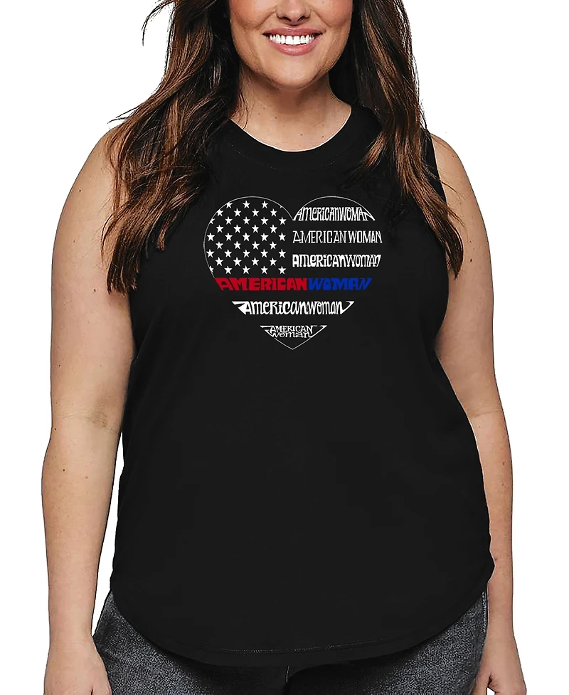 La Pop Art Plus American Woman Word Tank Top