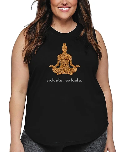 La Pop Art Plus Inhale Exhale Word Tank Top