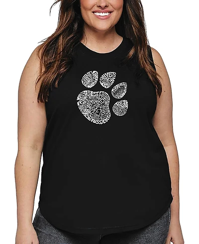 La Pop Art Plus Cat Paw Word Tank Top