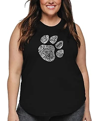 La Pop Art Plus Cat Paw Word Tank Top