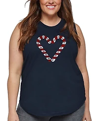 La Pop Art Plus Candy Canes Word Tank Top