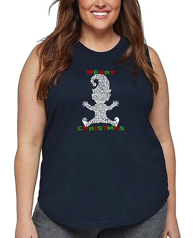 La Pop Art Plus Christmas Elf Word Tank Top