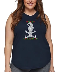 La Pop Art Plus Christmas Elf Word Tank Top