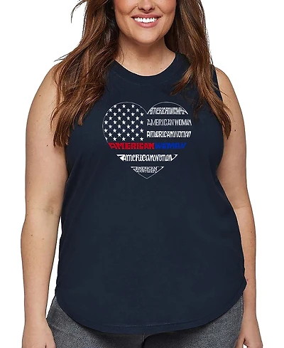La Pop Art Plus American Woman Word Tank Top
