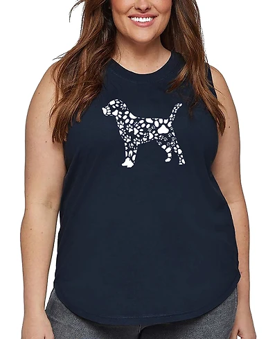 La Pop Art Plus Dog Paw Prints Word Tank Top
